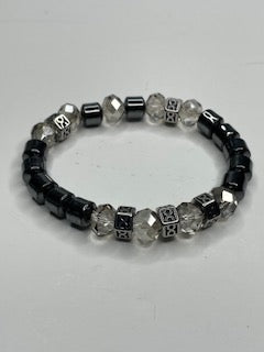 Hematite and Crystal Bracelet