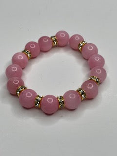 Bubble gum pink and gold accent bracelet