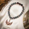 Cooper Winged Skull with Hematite and Red Tiger Eye Bracelet