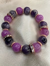 Bubble Gum Candy Bracelet-Amethyst and Dyed Pink Jade