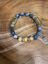 Blue Sodalite with wood accents Bracelet-Unisex