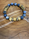 Blue Sodalite with wood accents Bracelet-Unisex