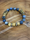 Blue Sodalite with wood accents Bracelet-Unisex