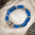 Masonic Mason Sea Glass Bracelet with 2 Masonic Beads